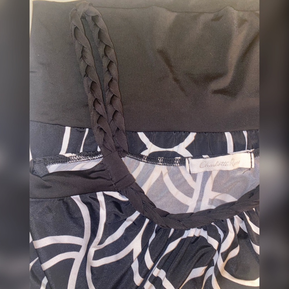 Small Black and White Dress Top
